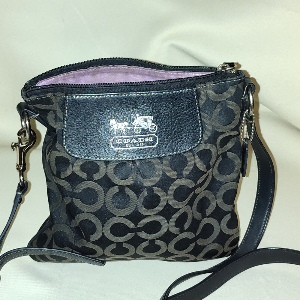 Coach Black and Tan Crossbody Bag